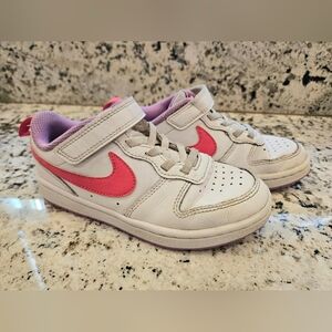 Nike Kids White and Pink Shoes, Size 13